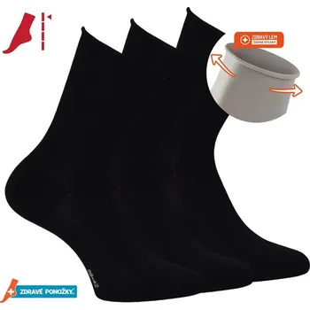 Pánské ponožky Klasické ruličkové ponožky bez gumiček zdravé ponožky 43-46 černá