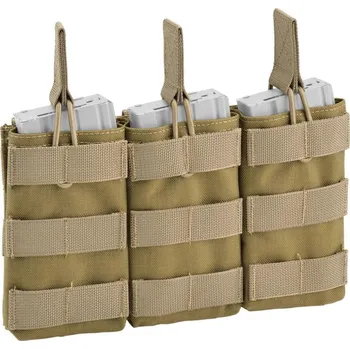Sumka Defcon 5 na 3 zásobníky typu M4/AK47/SA58 otevřená, Coyote Tan