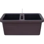 PLASTIA Berberis Samozavlažovací truhlík duo, plast, hnědá, 78 × 39 × 35 cm 1909728025
