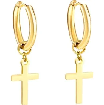 Náušnice Unisex náušnice s křížem z chirurgické oceli - 473G