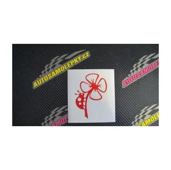 Samolepící dekorace SAMOLEPKA Beruška na lístečku pravá (10 - červená) NA AUTO, NÁLEPKA, FÓLIE, POLEP, TUNING, VLASTNÍ TEXT, TISK, AUTOSAMOLEPKY.cz, POLEPY, OBRÁZEK, LOGO, SAMOLEPKY