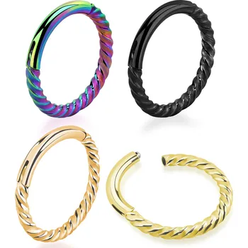 Piercing Piercingate Piercing kroužek - spirálovitý - PKR00151 - Barva/Motiv: Zlatá, Průměr kroužku: 8 mm, Průměr tyčky: 1,2 mm