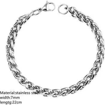Náramek Nerezový pánský náramek | 22cm - 10S
