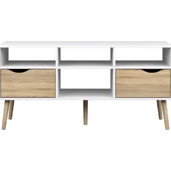 Televizní stolek TV stolek OSLO 75391 skříňka, dub sonoma a bílá
