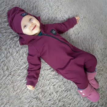 Kojenecký overall Kulišárny Teplákový overal rostoucí BORDO VELIKOST: 80