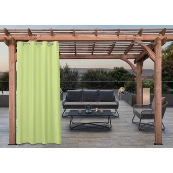 Pergola Venkovní zahradní závěs s kroužky MONTANA color 20 pistáciová, různé rozměry (cena za 1 kus) + dárek úvaz MyBestHome Rozměr: 155x200 cm