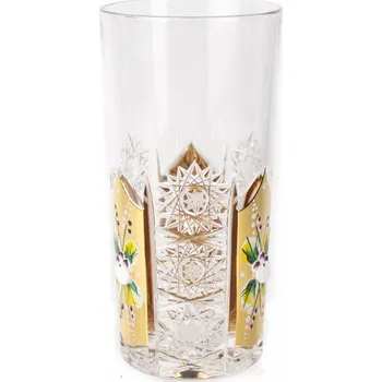 Sklenice Broušená sklenice na nealko, Zlatá, Royal Crystal, 350 ml