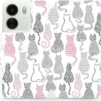 Pouzdro na mobilní telefon Flipové pouzdro Mobiwear - Xiaomi Redmi 13C - MX01S Kočičí zádíčka (Knížkové flip pouzdro, obal, kryt na mobil Xiaomi Redmi 13C - MX01S Kočičí zádíčka, materiál Umělá kůže + TPU - ochrana 360°, stojánek, silikonová vanička, magnetické zavírání)