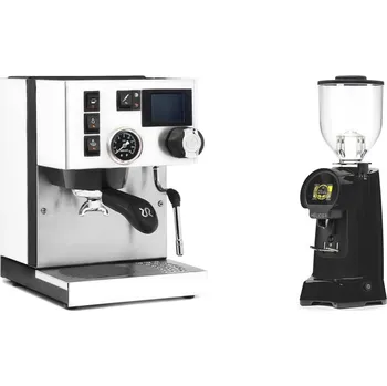 Kávovar Rancilio Silvia BC PID, white + Eureka Helios 75, black