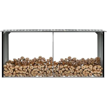 ZBXL Zahradní kůlna na dříví pozinkovaná ocel 330x92x153 cm antracit