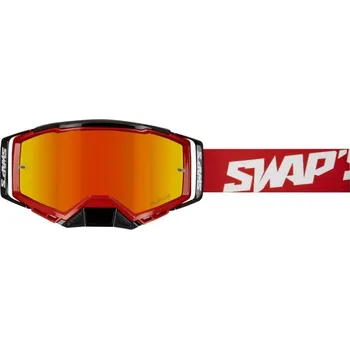 Motocyklové brýle SWAPS Swaps GOGGLECROS93 MX brýle Aurus Lite černé/červené/iridium červené