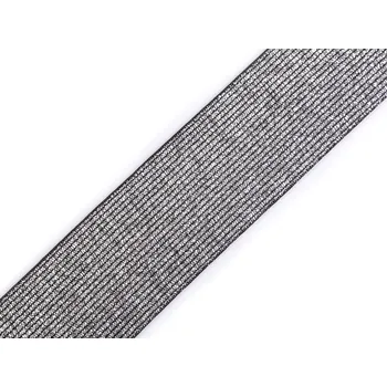 Pruženka s lurexem šíře 40 mm, barva 5 černá stříbrná