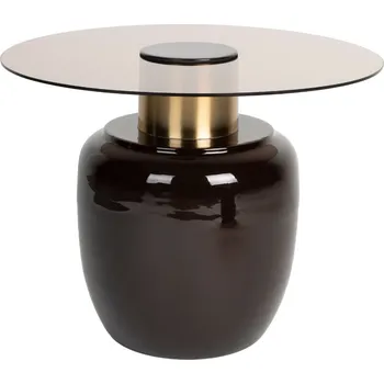 Toaletní stolek White Label Hnědý skleněný odkládací stolek WLL MOHRA 59 cm