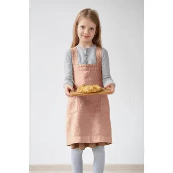 Kuchyňská zástěra Dětská oranžová lněná zástěra Linen Tales Pinafore, 72 x 45 cm ID_1383193
