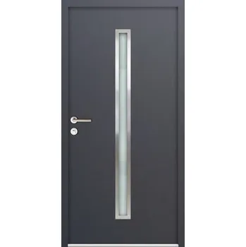 Vchodové dveře Vchodové dveře vedlejší Steel Standart 01 1000 x 2100 mm pravé antracit