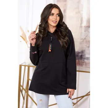 Dámská mikina Fashionweek Bavlněná mikina oversize s kapuci K0160 Barva: Černá, Velikost: Universal