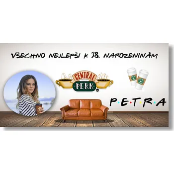 Party dekorace Personal Narozeninový banner s fotkou - Friends Rozměr banner: 130 x 65 cm
