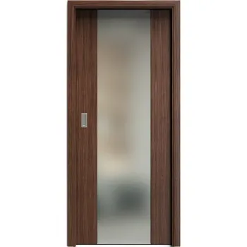 Interiérové dveře SAPELI HARMONIE KOMFORT M40 - DÝHA - POSUVNÉ DVEŘE VČ. ZÁRUBNĚ - ořech americký Průchozí šířka (cm): 90, Průchozí výška (cm): 197, Typ skla: Satináto bílé