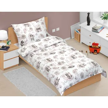 Povlečení Bellatex Dětské povlečení bavlna Junior spící medvídek 140x200, 70x90 cm