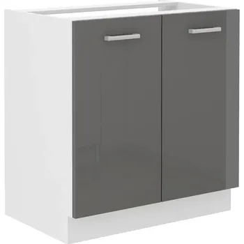 Kuchyňská linka Dřezová skříňka SAEED - šířka 80 cm, šedá / bílá