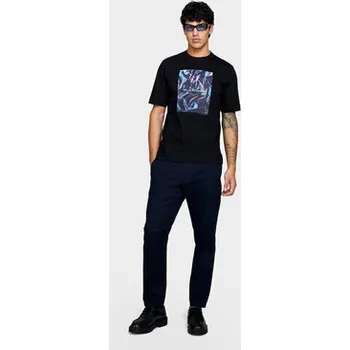 Pánské tričko Sisley T-Shirt 3I1XS103I Černá Regular Fit L