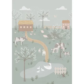 Tapeta Dětská vliesová fototapeta na zeď, zvířátka ze statku, 159242, To the Moon and Back, Esta Home