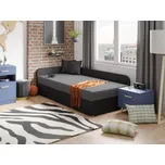 Válenda 90x200 ALEP - černá / šedá, levé provedení