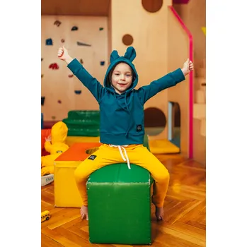 Dívčí mikina Kulišárny Mikina s oušky TEAL VELIKOST: 56( newborn)