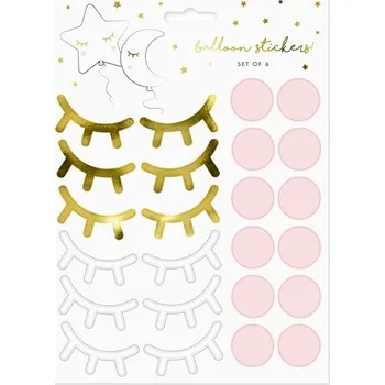 PartyDeco Párty samolepky na balonky, 6 párů