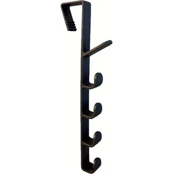 Věšák Věšák na dveře s háčky 28 cm - černá