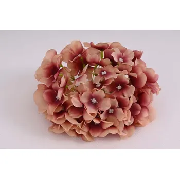 umělá květina Hortenzie květ 17 cm meruňkovo-vínová