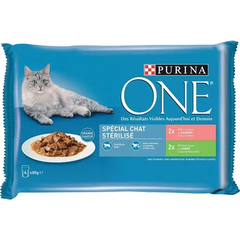 8x85g Purina ONE výhodné balení - Sterilcat losos a krůtí