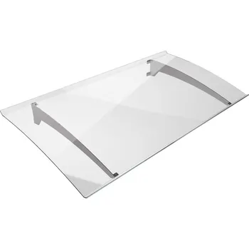 Stříška nad vchodové dveře Vchodová stříška PICOLINE 140 x 75cm stříška s pozinkovanými konzolami a čirým litým polykarbonátem