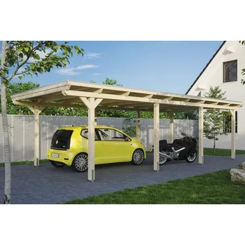 Přístřešek na auto Přístřešek na auto SKAN HOLZ Emsland 404 x 846 cm přírodní vč. EPDM fólie