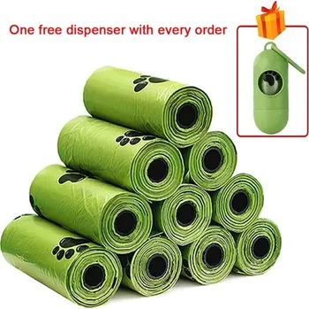 sáček na exkrement Rozložitelné sáčky na psí exkrementy s držákem - 80 rolí (1200 sáčků)