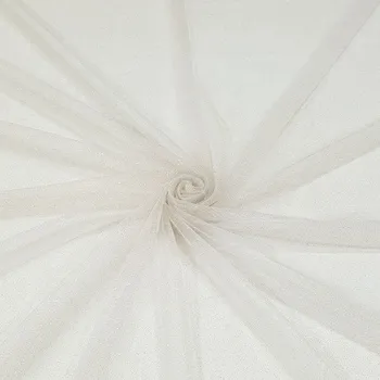 Tyl ivory, zlatý třpyt, š.150