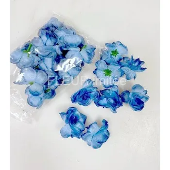 umělá květina Květ růže 4,5 cm modrá