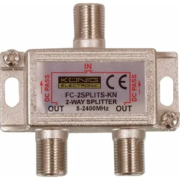 Anténní zesilovač Pasivní anténní rozbočovač König - FC-2SPLT-ST-KN, 5-2400 MHz 6.5 dB - 2x výstup