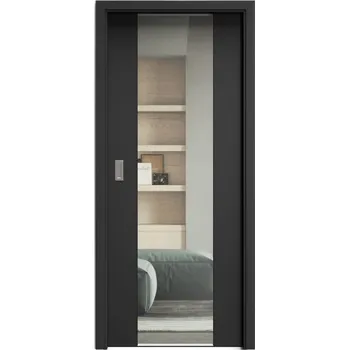 Interiérové dveře SAPELI HARMONIE KOMFORT M40 - CPL LAMINÁT - POSUVNÉ DVEŘE VČ. ZÁRUBNĚ - černá grafit Průchozí šířka (cm): 80, Průchozí výška (cm): 197, Typ skla: Čiré sklo