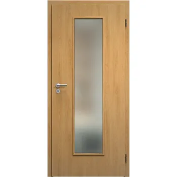 Interiérové dveře SAPELI ELEGANT PRAKTIK M55 - START - OTOČNÉ DVEŘE VČ. ZÁRUBNĚ - Dub Průchozí šířka (cm): 80, Průchozí výška (cm): 197, Typ skla: Satináto bílé