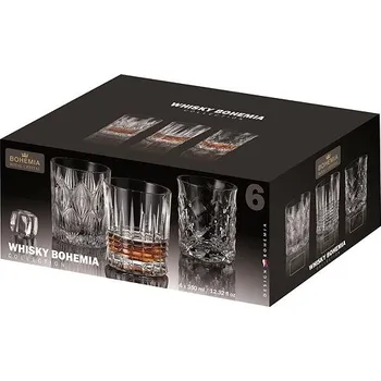 Sklenice BOHEMIA ROYAL CRYSTAL Sklenice 6 ks 350 ml Bohemia whisky, mix dekorů