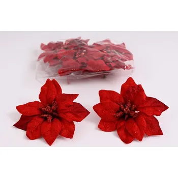 Vánoční dekorace Vánoční hvězda 9 cm, červená