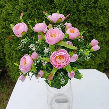 umělá květina Kytice pryskyřníku, růžová