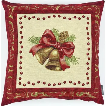 Dekorativní polštářek BYTEMA Povlak na vánoční dekorační polštář ZVONEK V RÁMU 45 x 45 cm