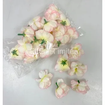 umělá květina Květ růže 4,5 cm krémovo-růžová