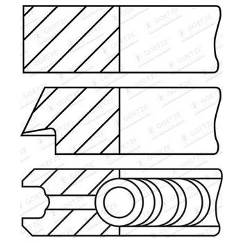 Píst motoru Sada pístních kroužků GOETZE ENGINE 08-432205-10