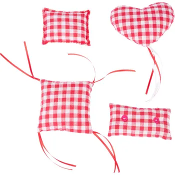 Hračka pro kočku TIAKI Vichy polštářky se šantou kočičí - sada (4 kusy)