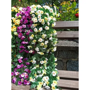 umělá květina Kopretina převislá bílo-žlutá