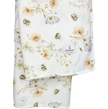 Dětská deka Mimilove Mušelínová plenka 100x100 cm Louka