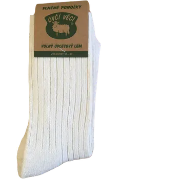 Oblečení a móda BabičkaOvečková.cz Tradiční ponožky Sibiřky z ovčí vlny merino přírodní - Volný lem, Velikost EU 39 - 42